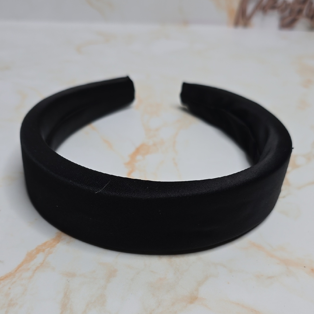 Black Satin Padded Headband